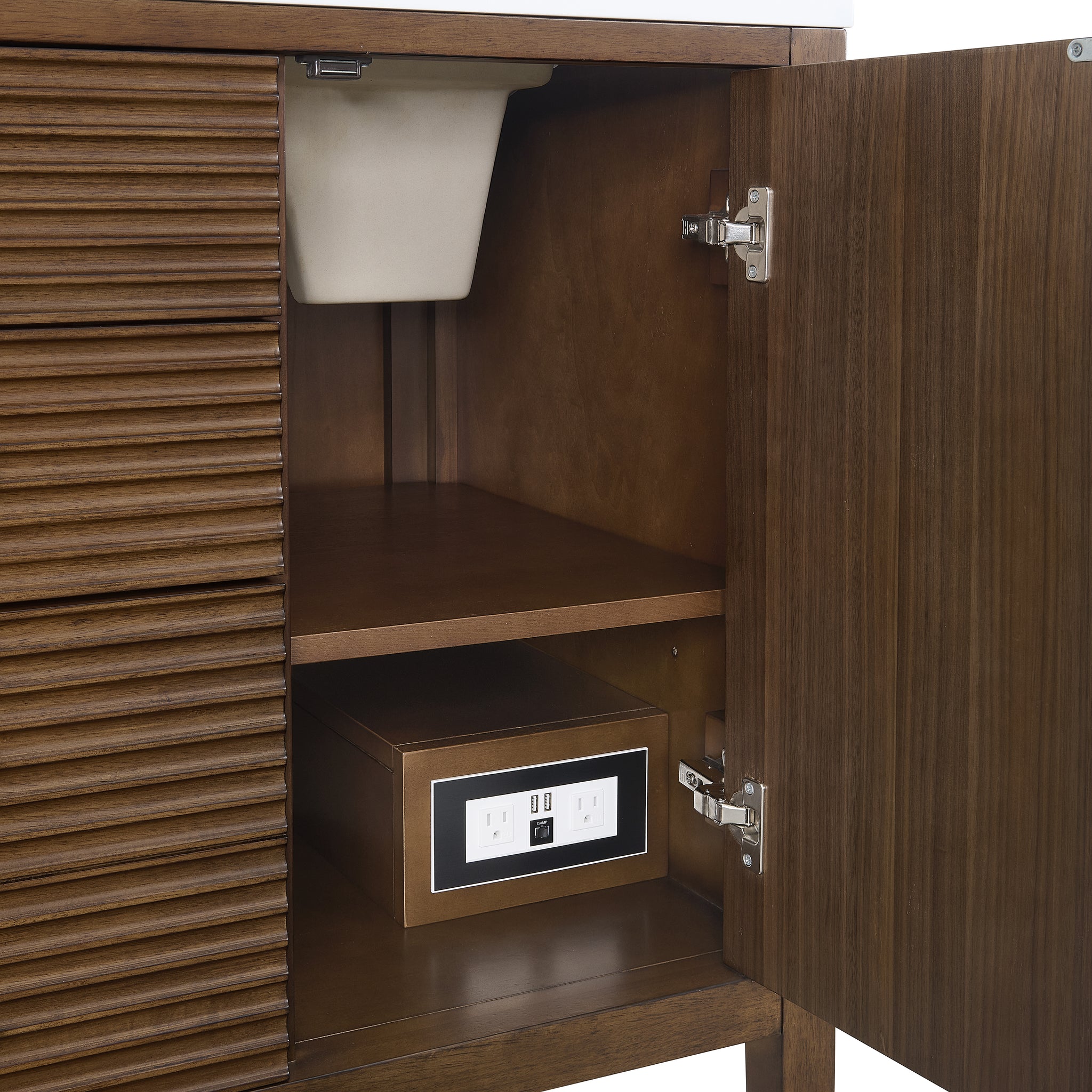 James Martin Myrrin 60" Double Bathroom Vanity, Mid-Century Walnut, view 40