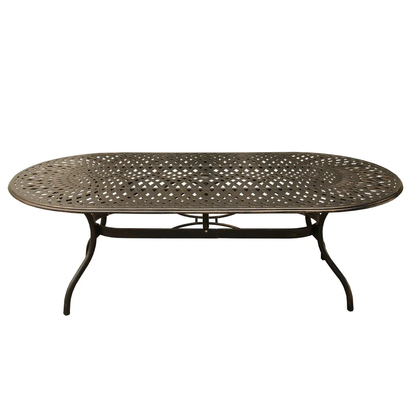 Outdoor Modern Aluminum 95-in Large Oval Patio Dining Table by Sharicks