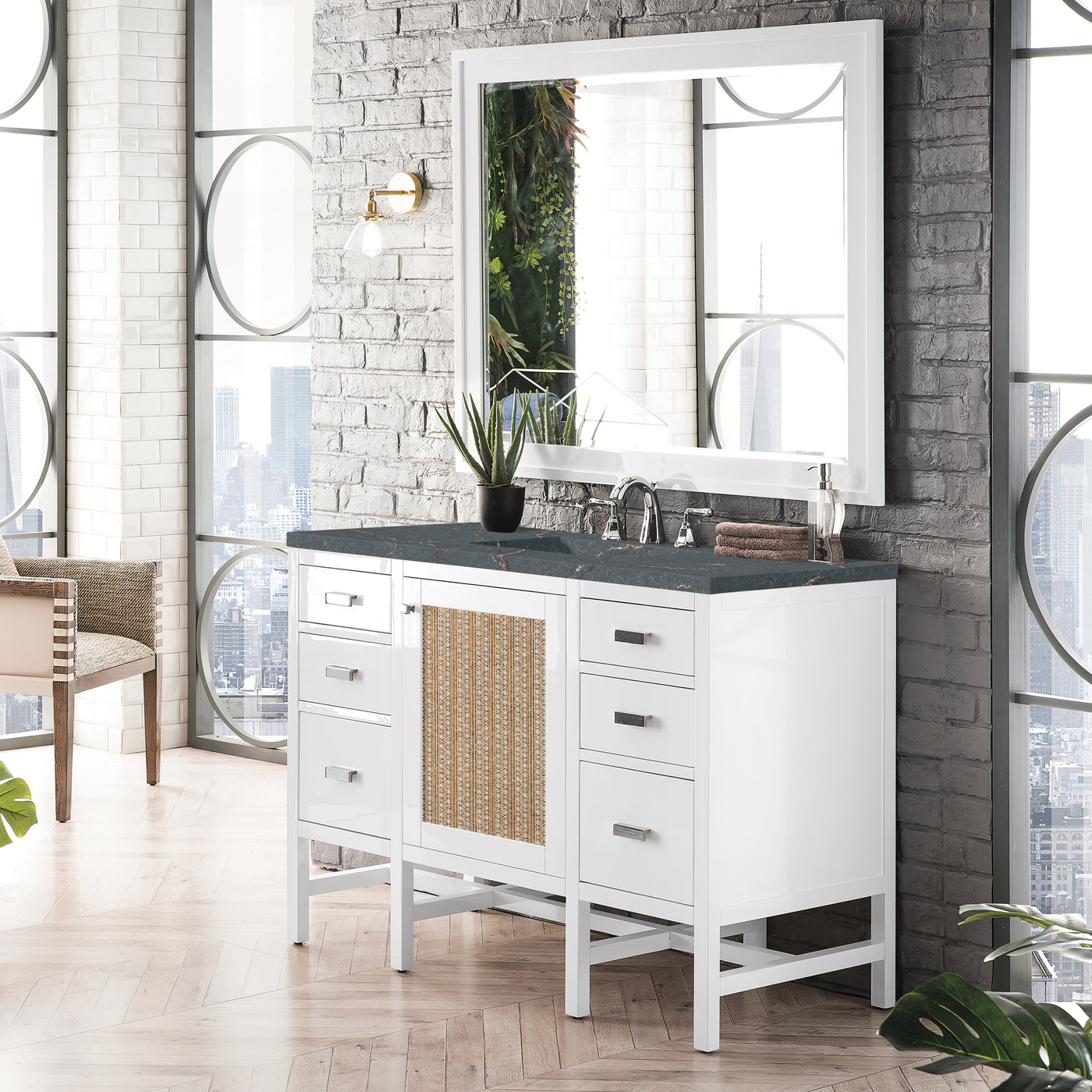James Martin Addison 48" Single Bathroom Vanity, Glossy White, view 35