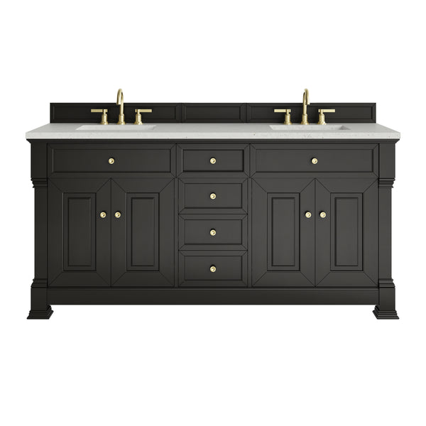 James Martin Brookfield 72" Double Bathroom Vanity, Black Onyx