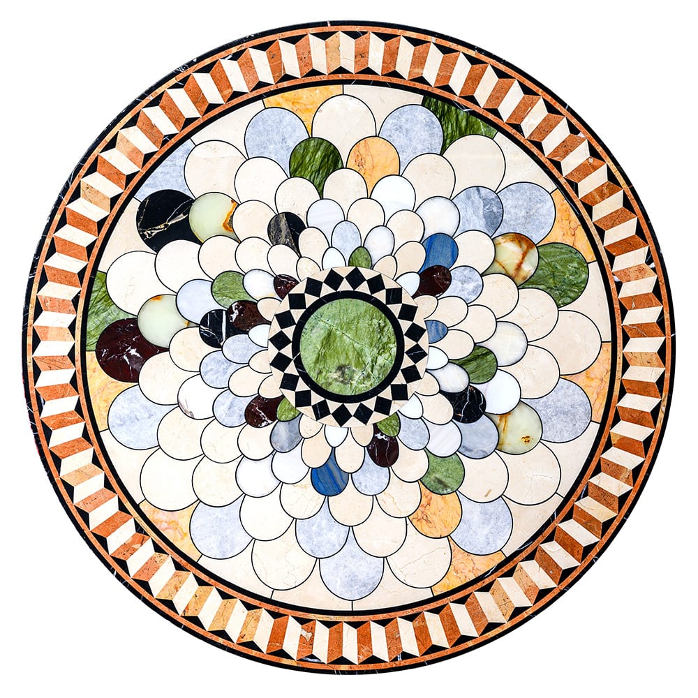 Symphony Blend Multi Finish Round Marble Medallions 48x48 Marble Multi Finish 48x48 Medallions