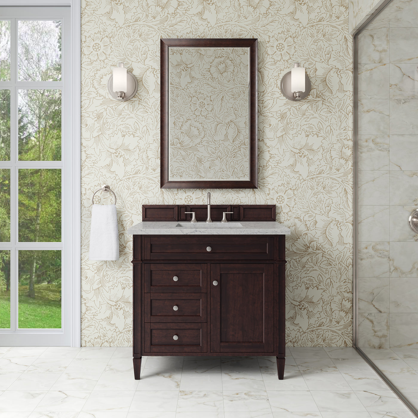 James Martin Brittany 36" Single Bathroom Vanity, Burnished Mahogany, view 40