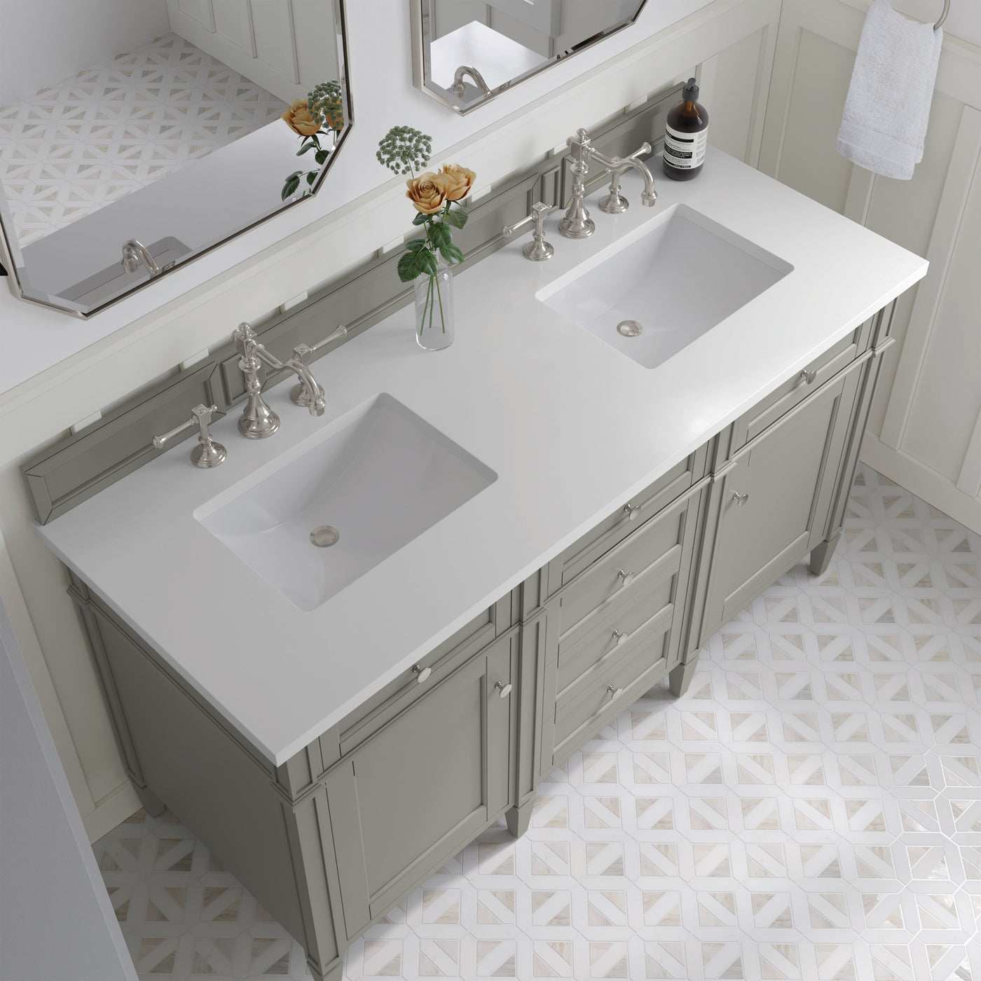 James Martin Brittany 60" Double Bathroom Vanity, Urban Gray, view 28