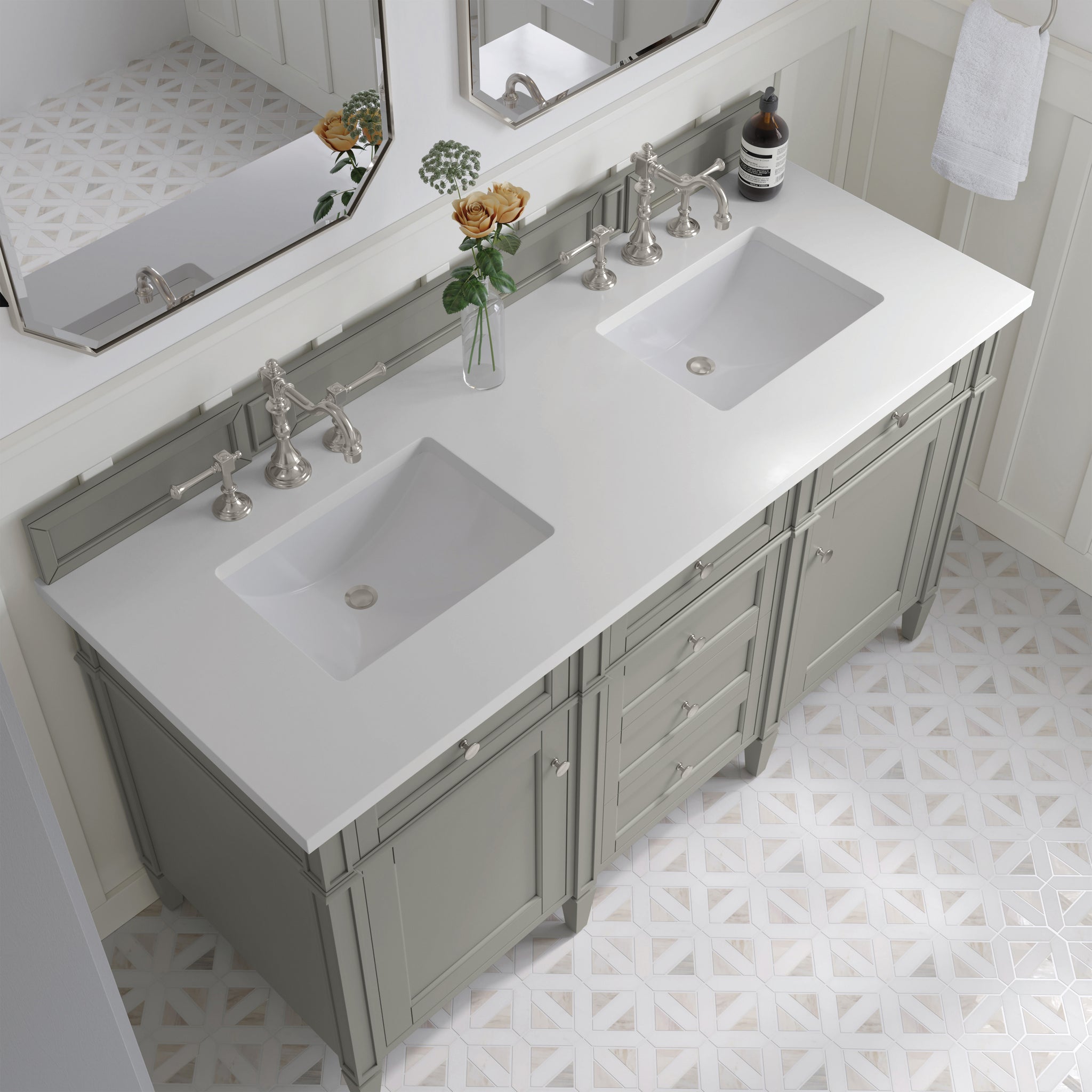James Martin Brittany 60" Double Bathroom Vanity, Urban Gray, view 28