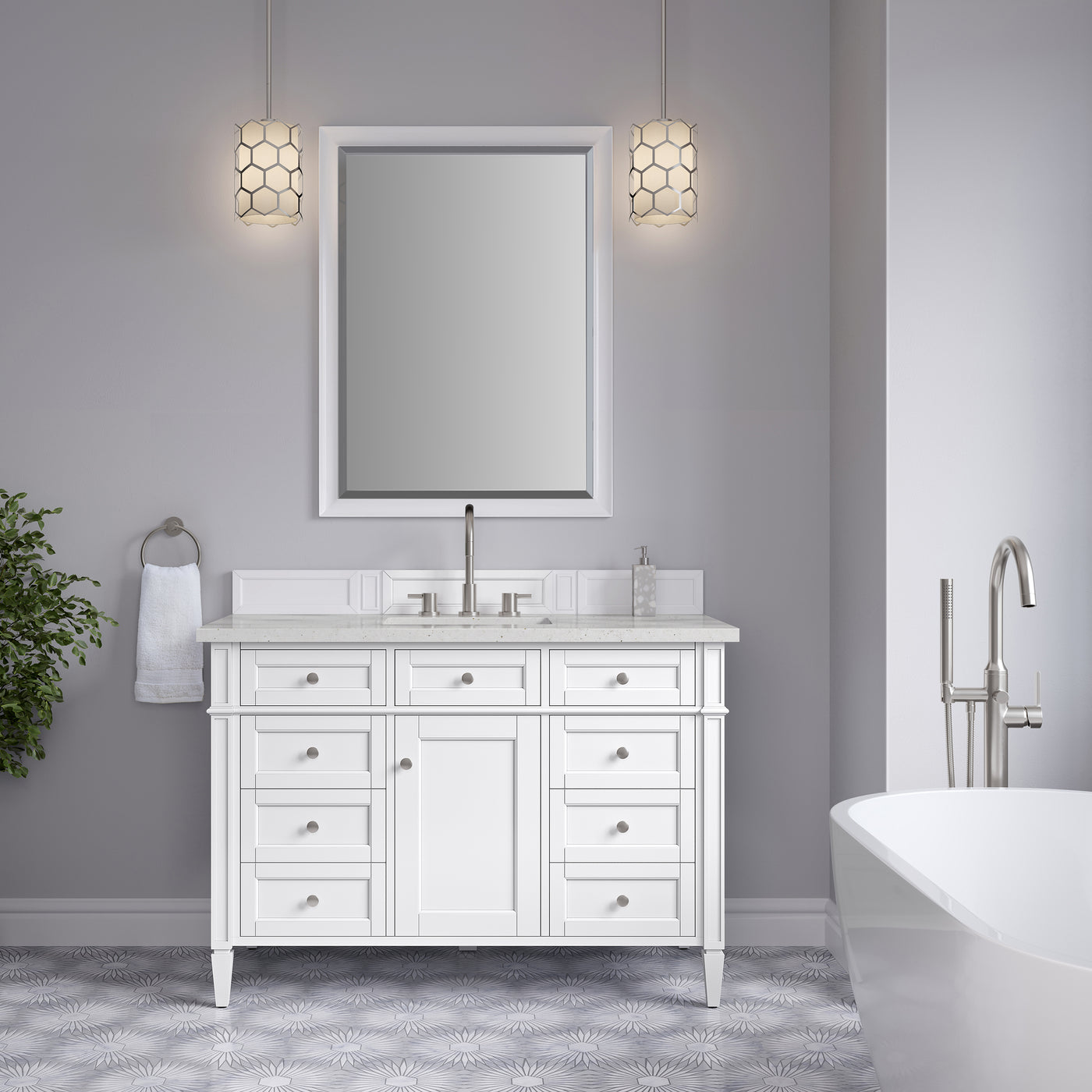James Martin Brittany 48" Single Bathroom Vanity, Bright White, view 22
