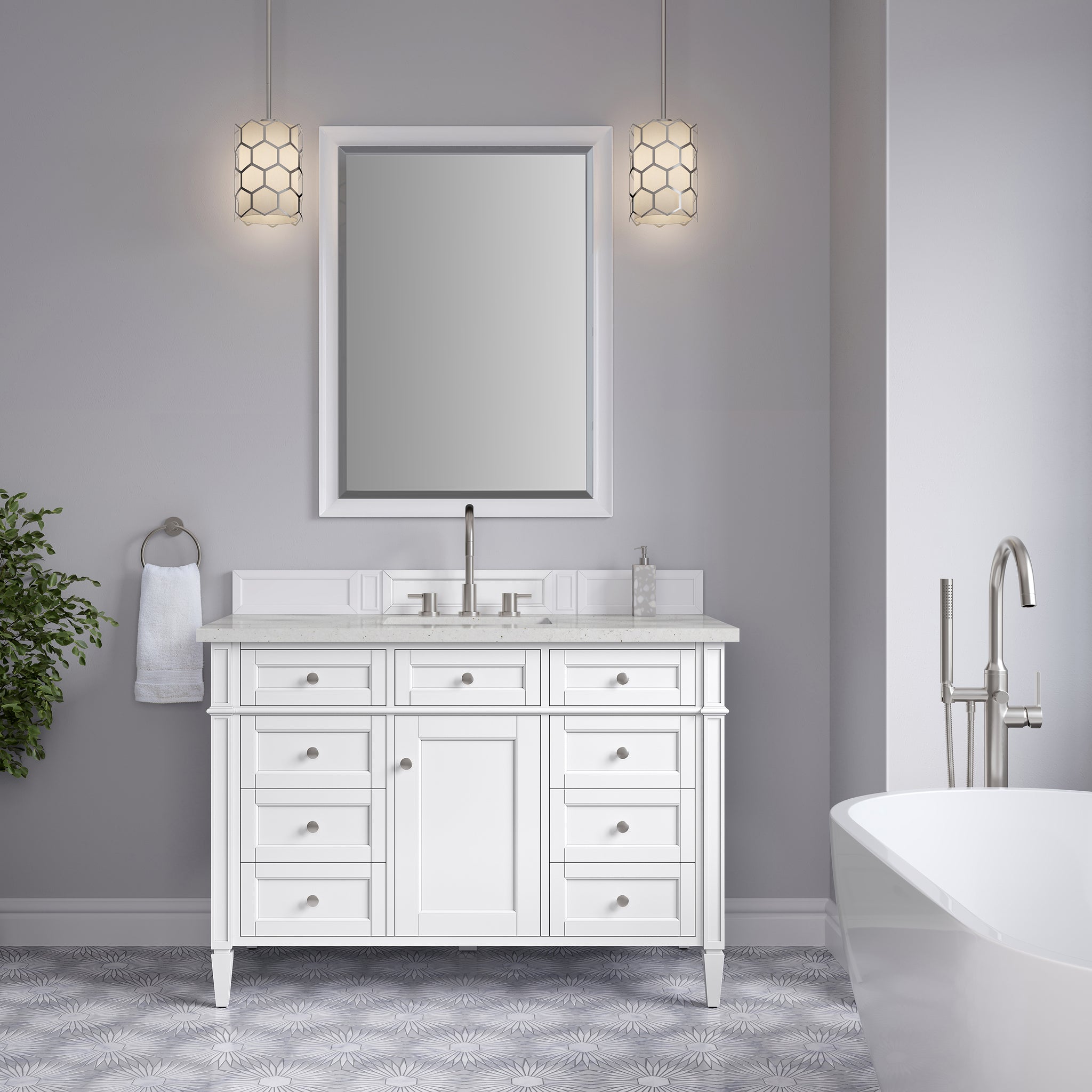James Martin Brittany 48" Single Bathroom Vanity, Bright White, view 22