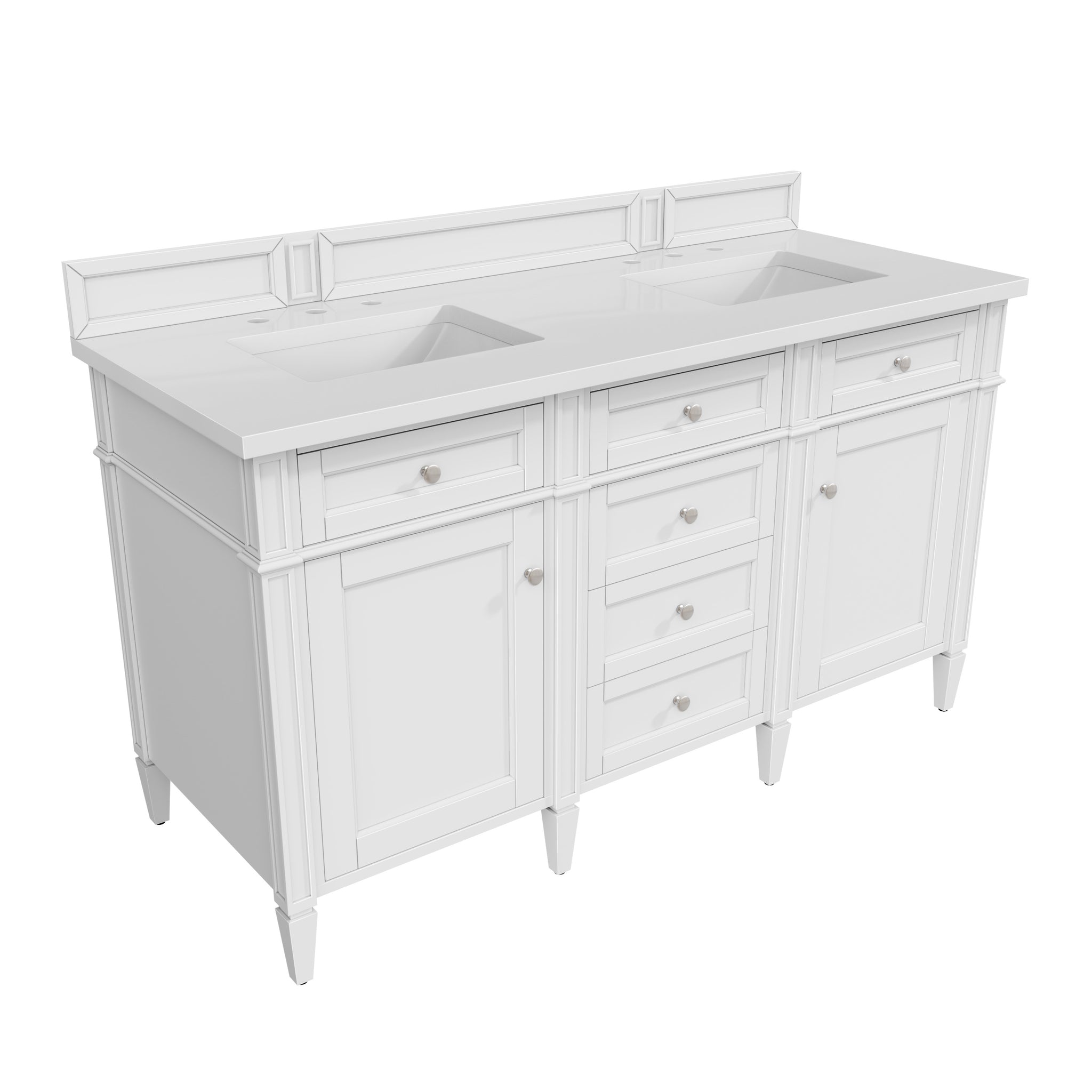 James Martin Brittany 60" Double Bathroom Vanity, Bright White, view 27