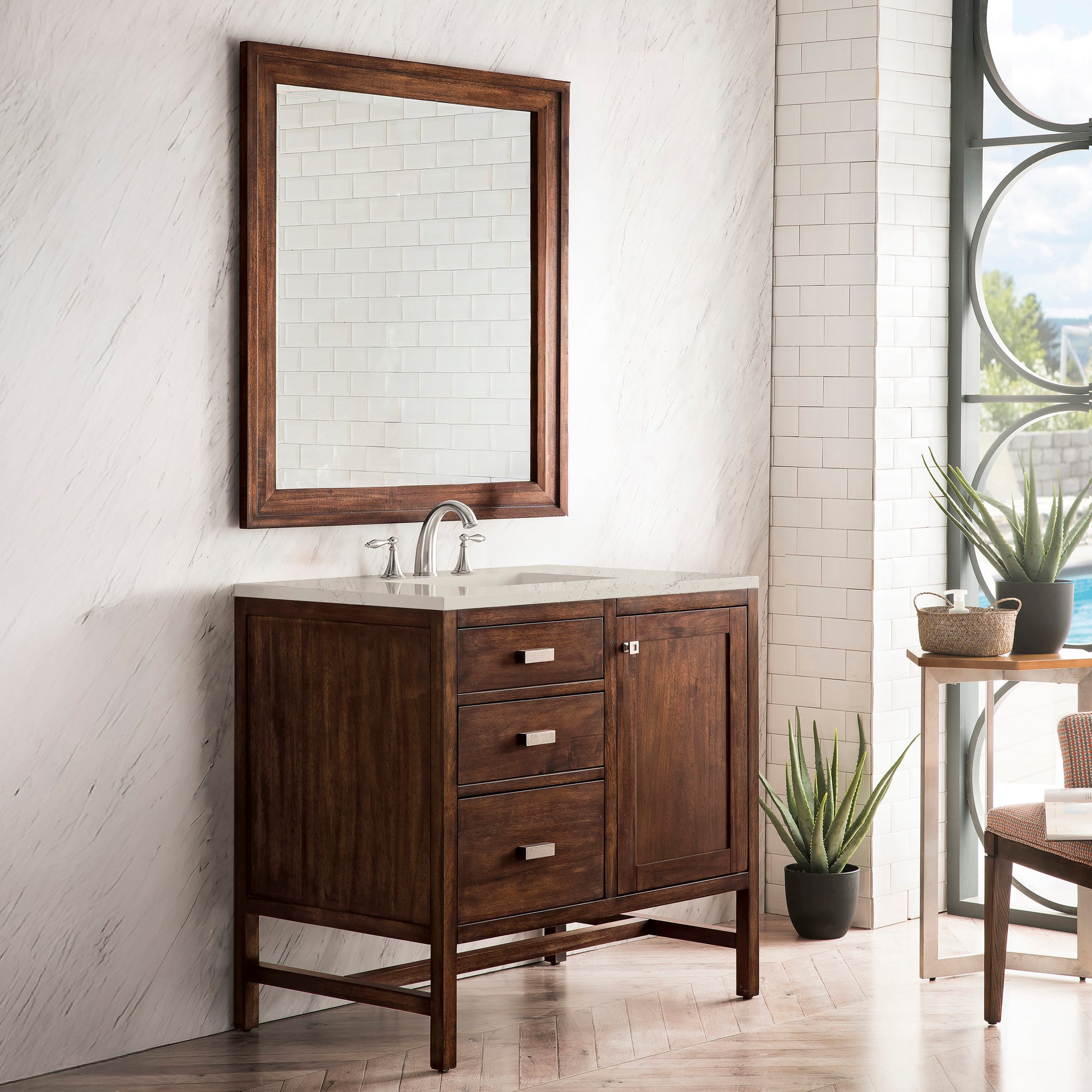 James Martin Addison 36" Single Bathroom Vanity, Mid-Century Acacia, view 24