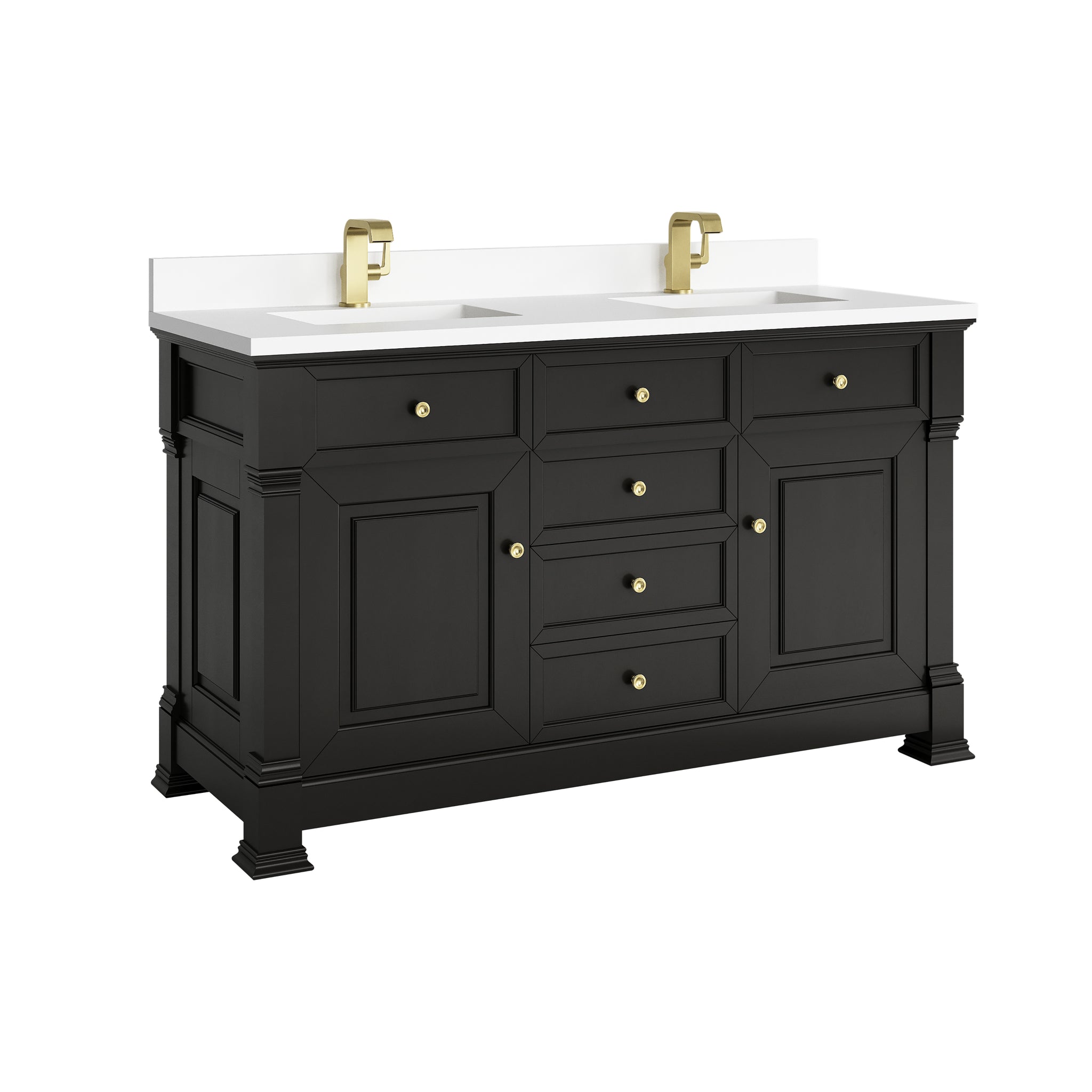 James Martin Brookfield 60" Double Bathroom Vanity, Black Onyx, view 36