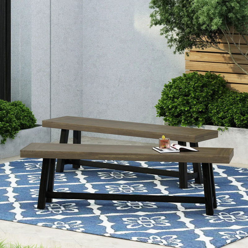 Acacia Outdoor Bench in Sandblast Finish by HouseOfZazla