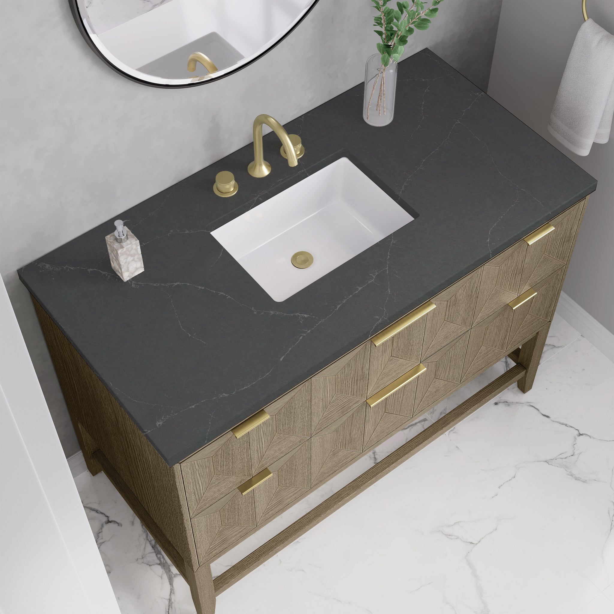 James Martin Emmeline 48" Single Bathroom Vanity, Pebble Oak, view 40