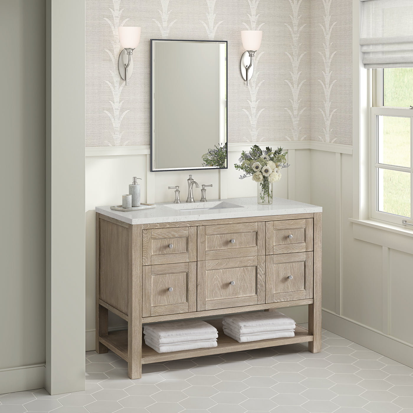 James Martin Breckenridge 48" Single Bathroom Vanity, Whitewashed Oak, view 27