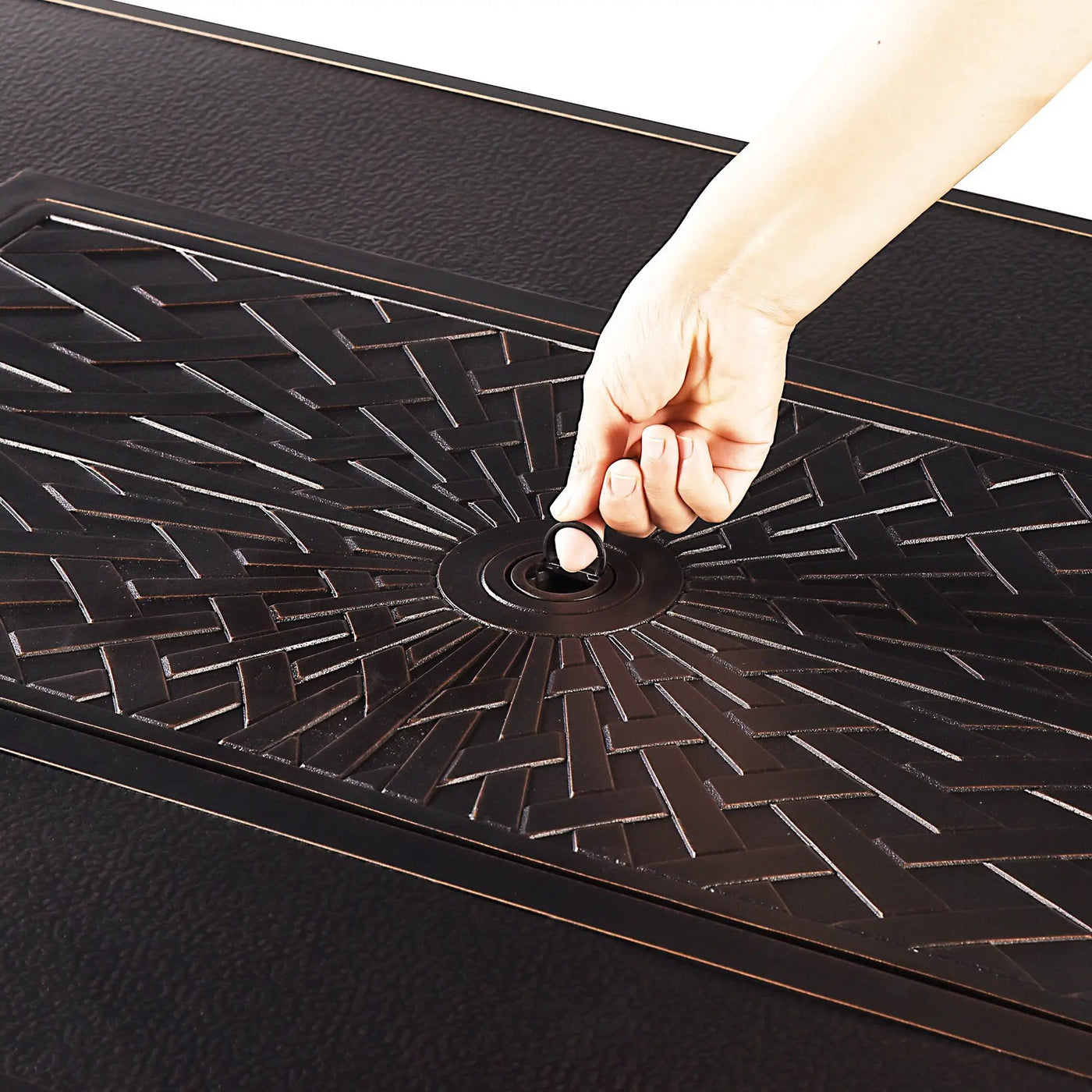 Aluminum 48-in Rectangular Propane Fire Table, Beads, Covers and Lid by Sharicks