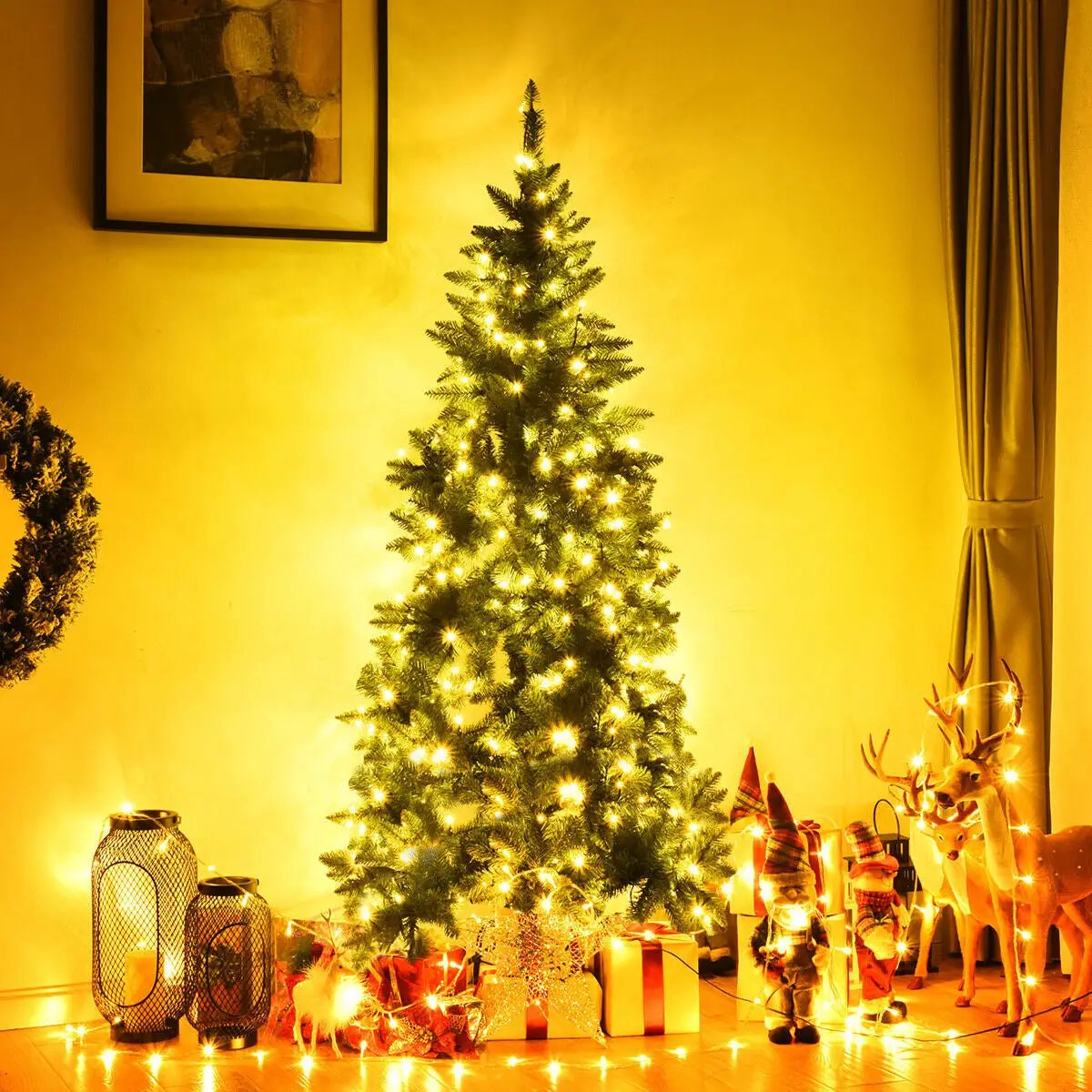Pre-Lit Artificial Half National Christmas Tree with 8 Flash Modes, photo 15 of 16