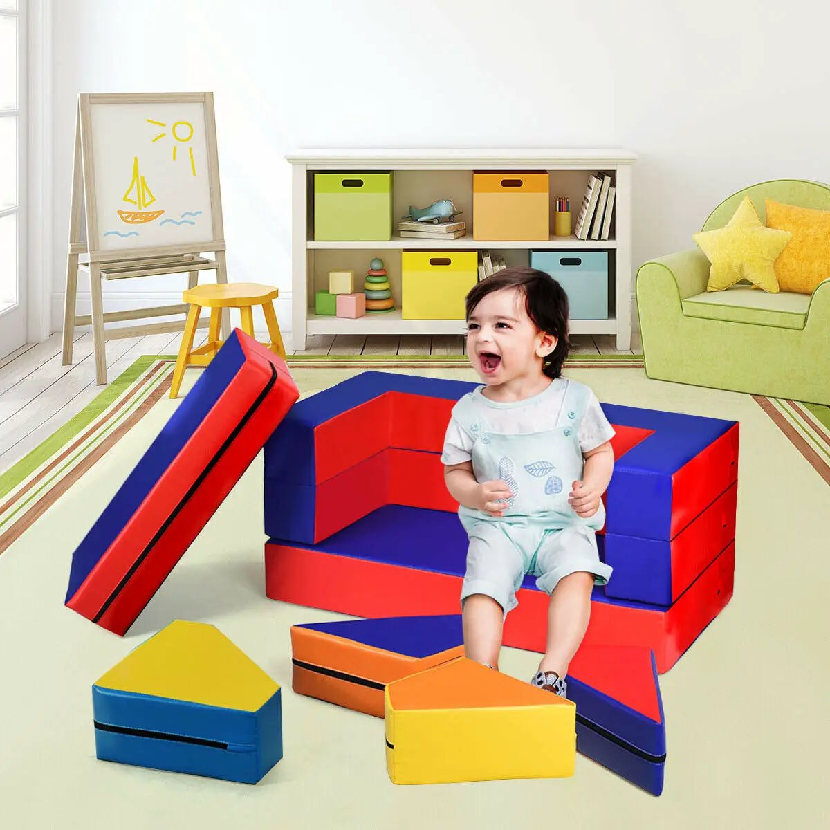 4-in-1 Crawl Climb Foam Shapes Toddler Kids Playset, photo 6 of 8