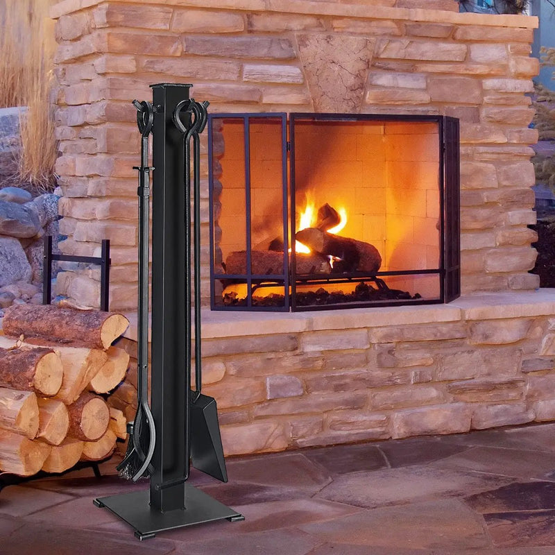5 Pieces Fireplace Iron Fire Place Tool Set by DirectDeals