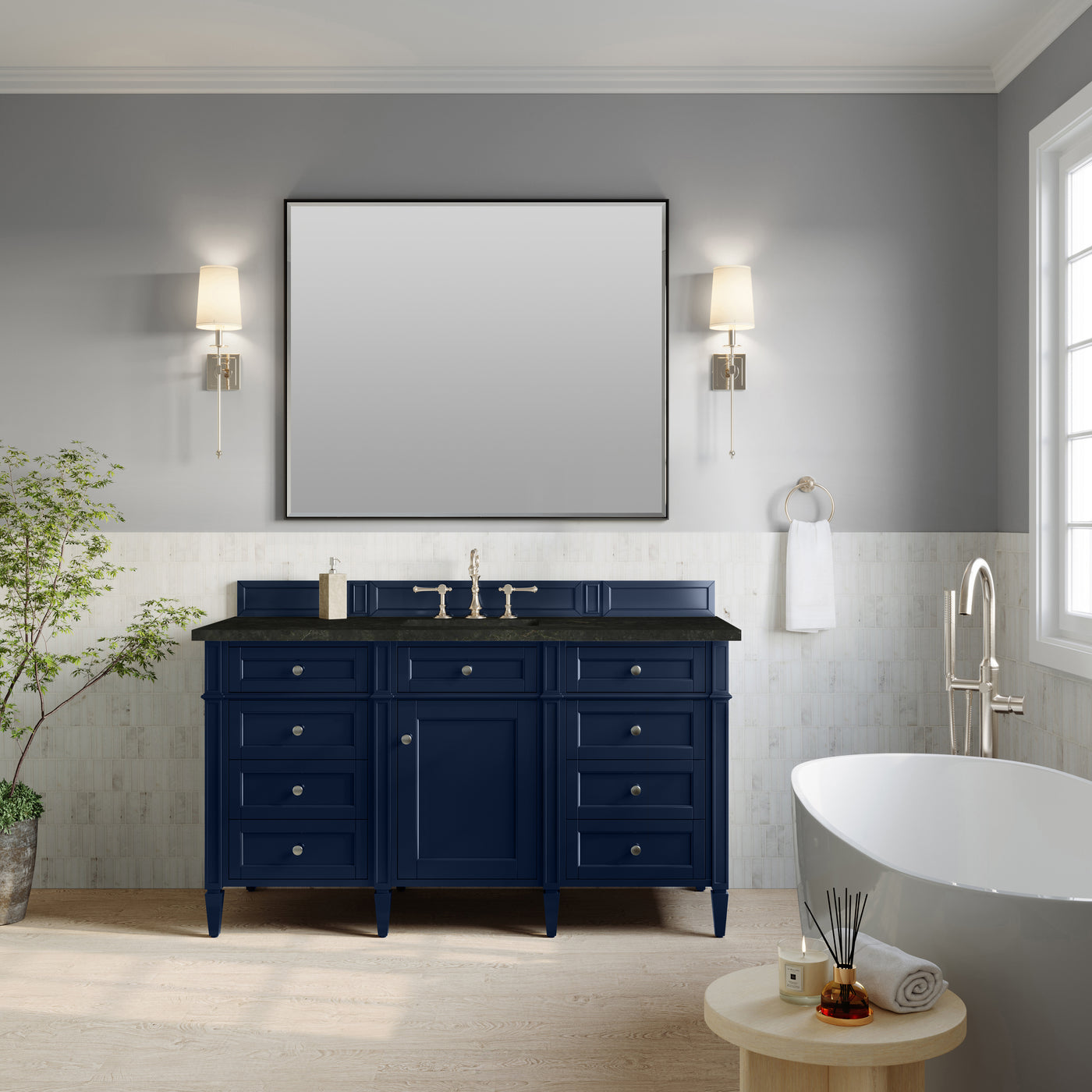 James Martin Brittany 60" Single Bathroom Vanity, Victory Blue, view 30
