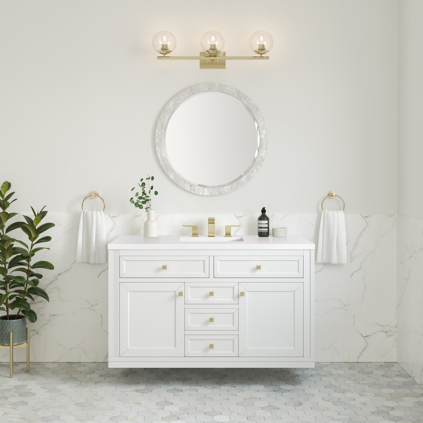 James Martin Chicago 48" Single Bathroom Vanity, Glossy White, view 35