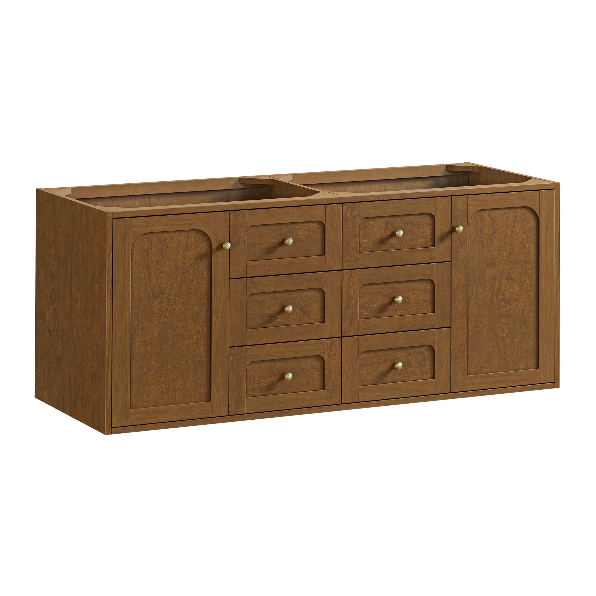 James Martin Laurent 60" Dual Mount Double Bathroom Vanity, Honey Oak, view 21