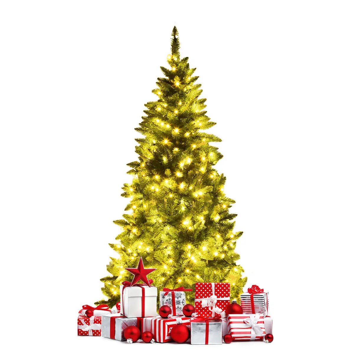 Pre-Lit Artificial Half National Christmas Tree with 8 Flash Modes, photo 5 of 16
