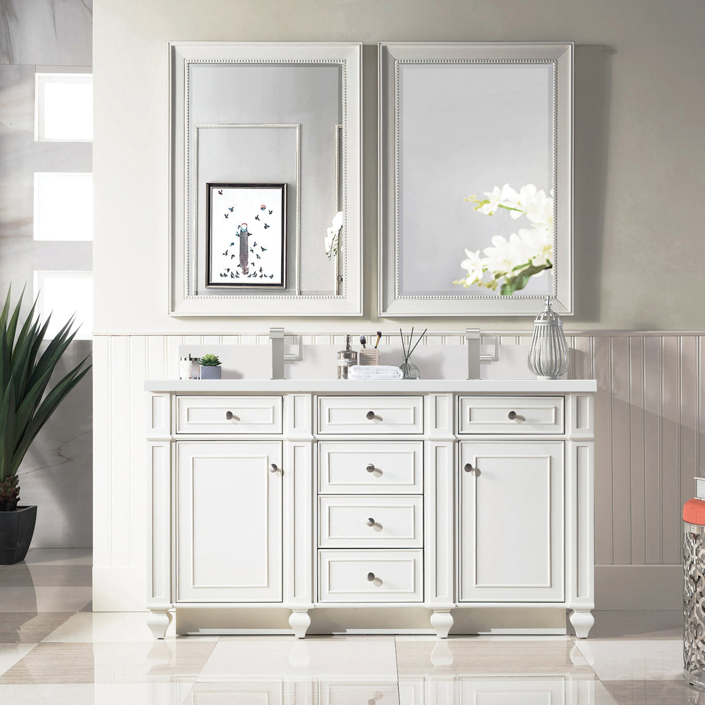 James Martin Bristol 60" Double Bathroom Vanity, Bright White, view 30