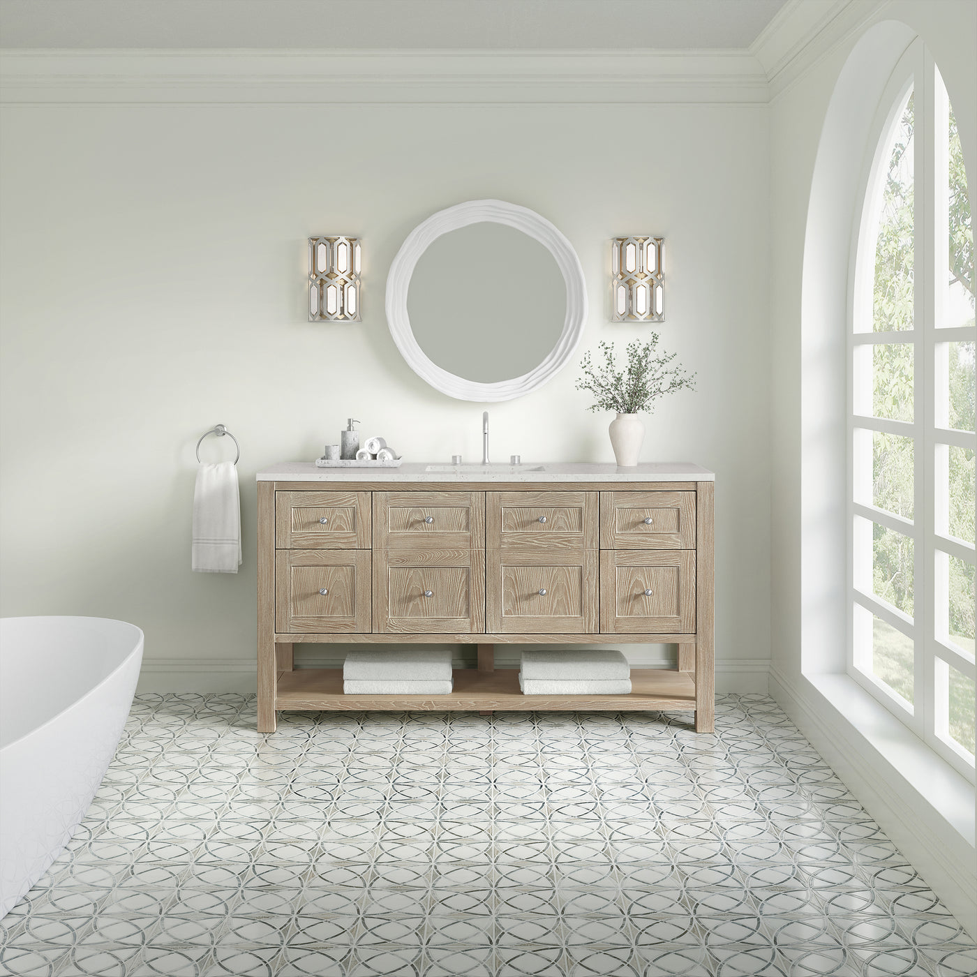 James Martin Breckenridge 60" Single Bathroom Vanity, Whitewashed Oak, view 26