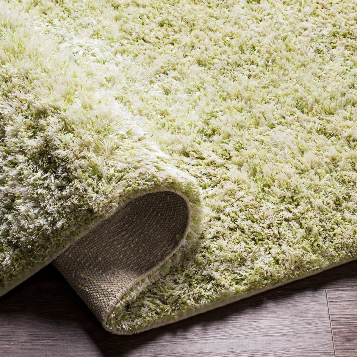 Marao Solid Grass Green Plush Rug - Clearance, photo 5 of 10