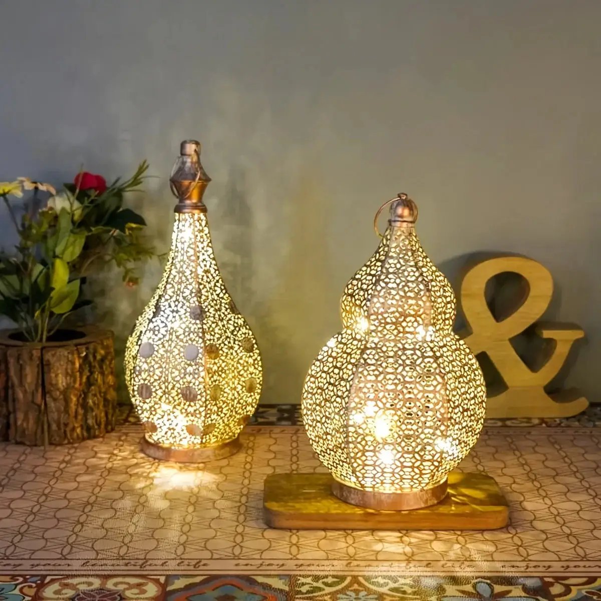 Table Lamp - LED Battery Lantern by House Of Avana