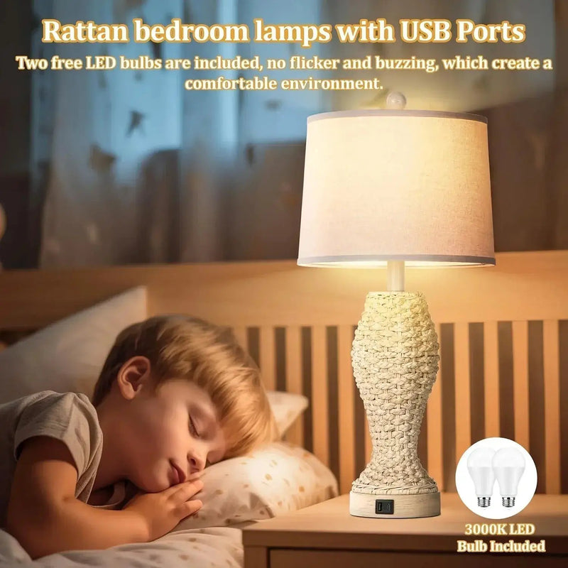 Table Lamp - Woven Seagrass 26.5inch by House Of Avana