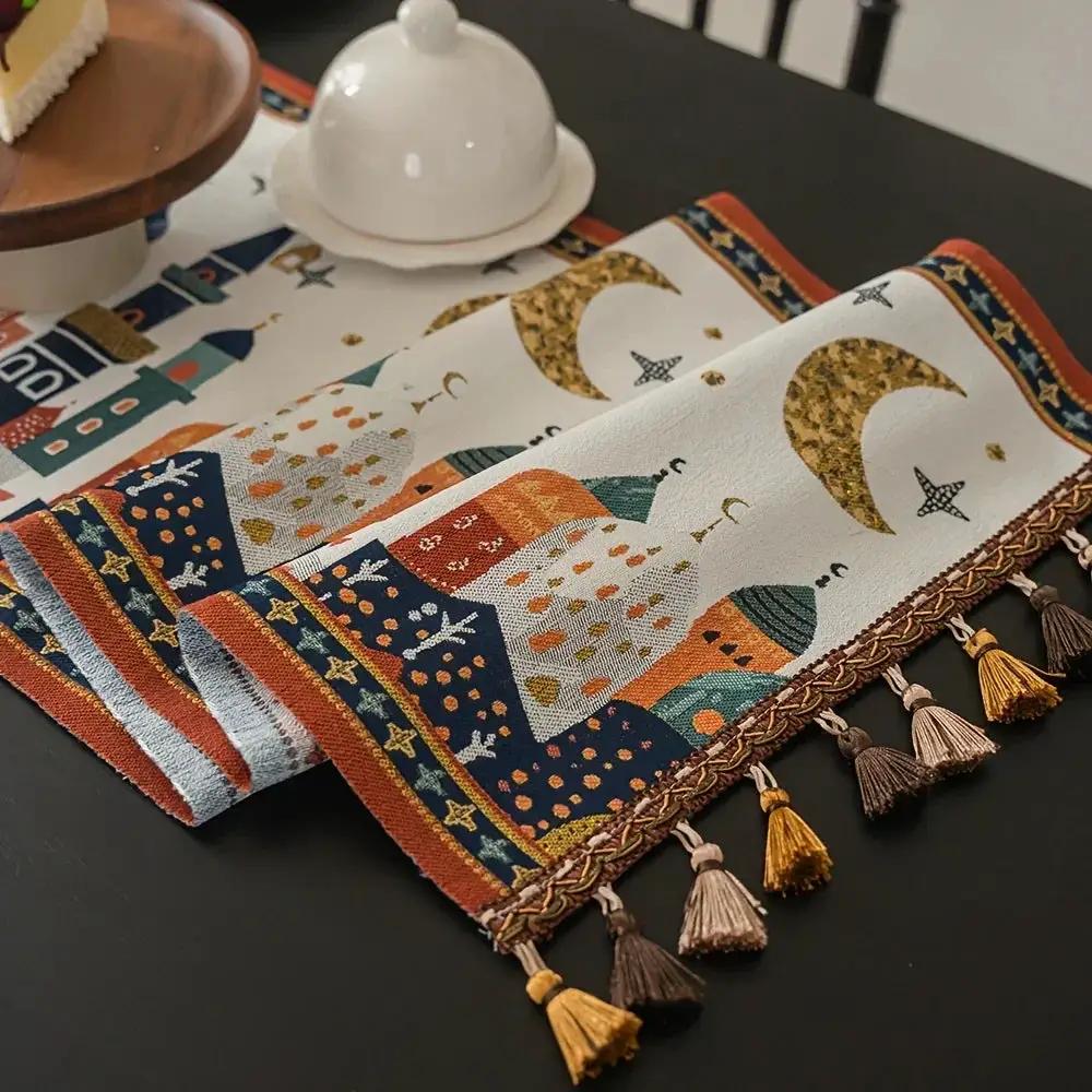 Table Runner - Decorative Polyester Star Moon by House Of Avana