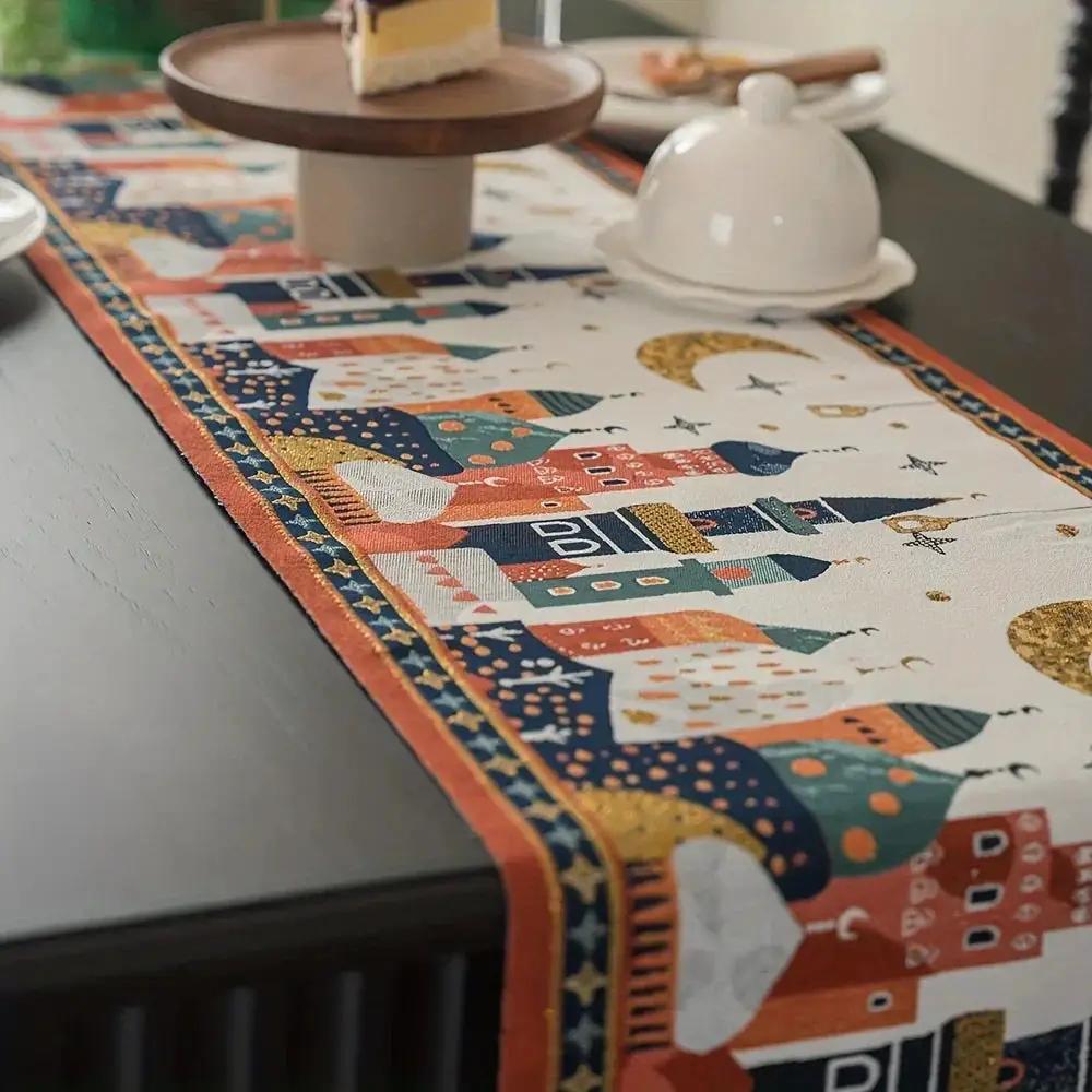 Table Runner - Decorative Polyester Star Moon by House Of Avana
