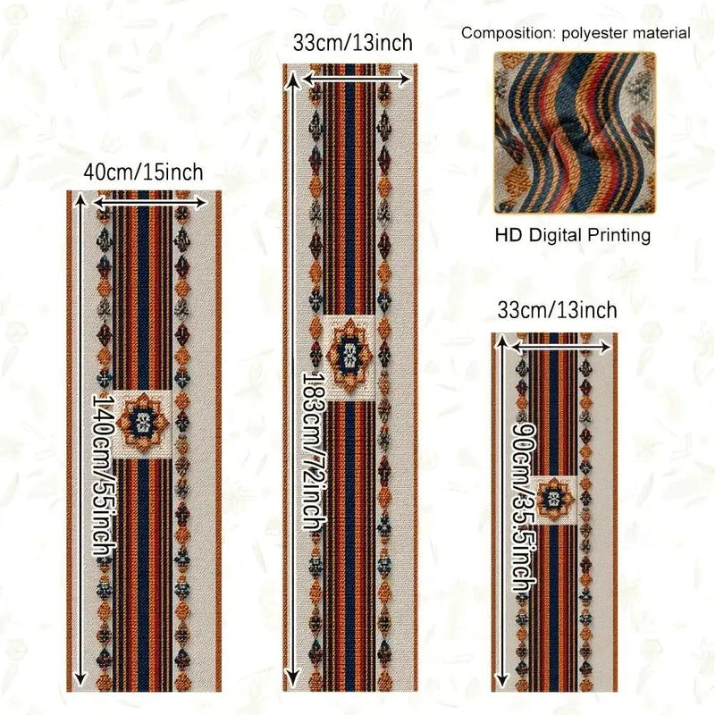 Table Runner - Geometric Polyester Striped by House Of Avana