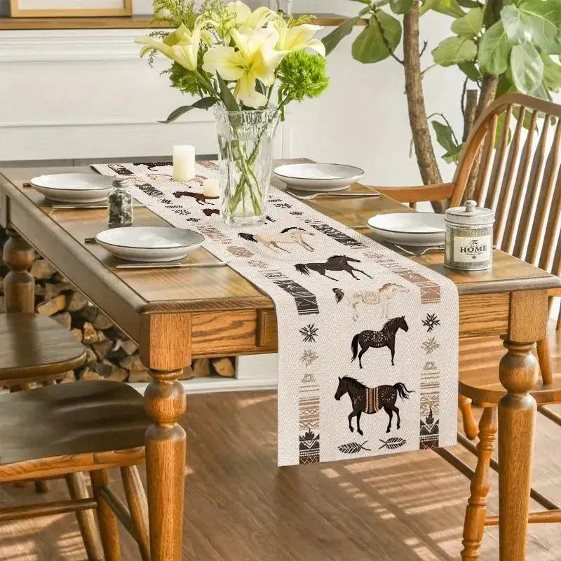 Table Runner - Rustic Polyester Western by House Of Avana
