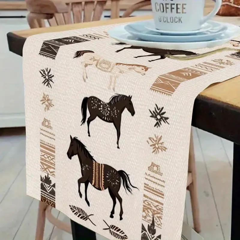 Table Runner - Rustic Polyester Western by House Of Avana