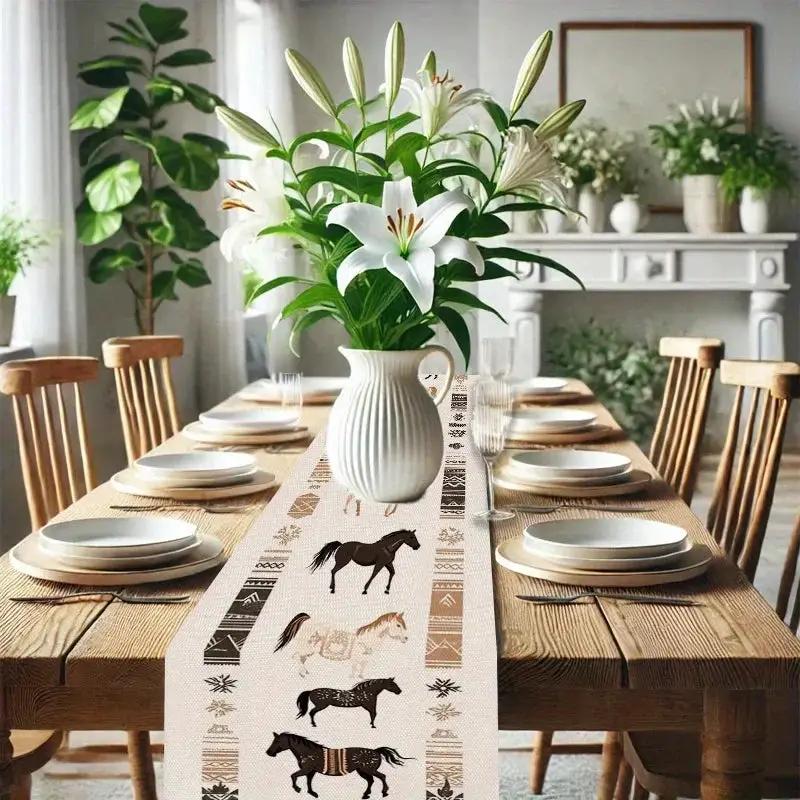 Table Runner - Rustic Polyester Western by House Of Avana