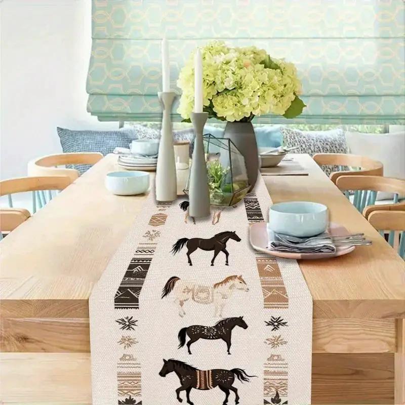 Table Runner - Rustic Polyester Western by House Of Avana