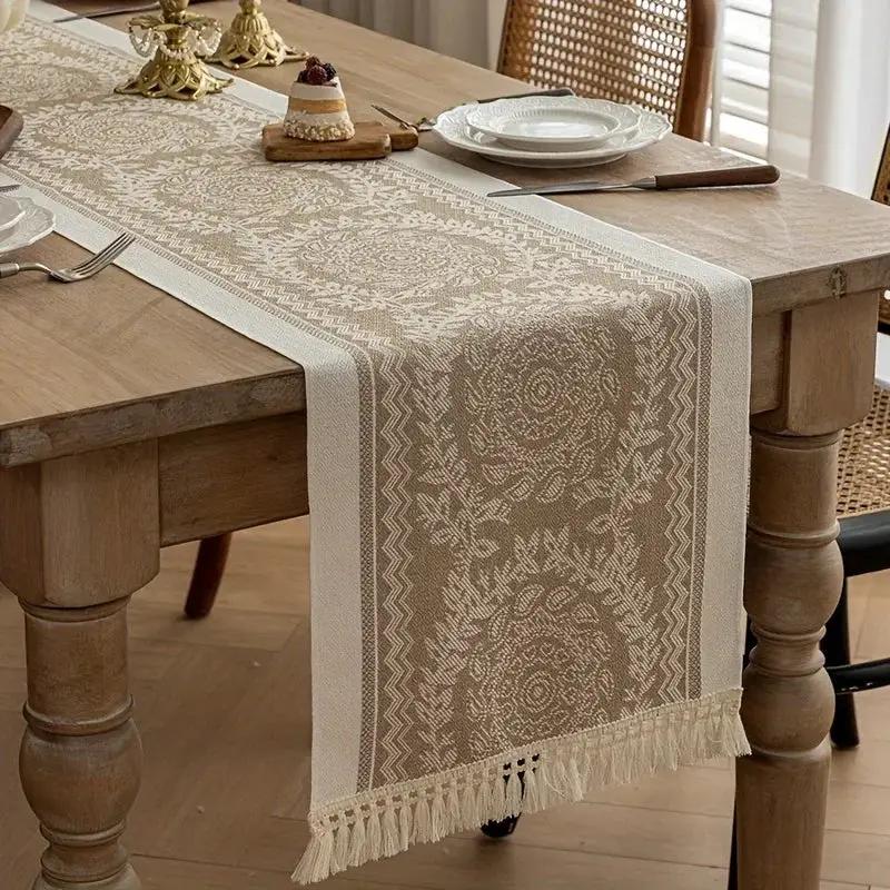 Table Runner - Waterproof Polyester Floral by House Of Avana
