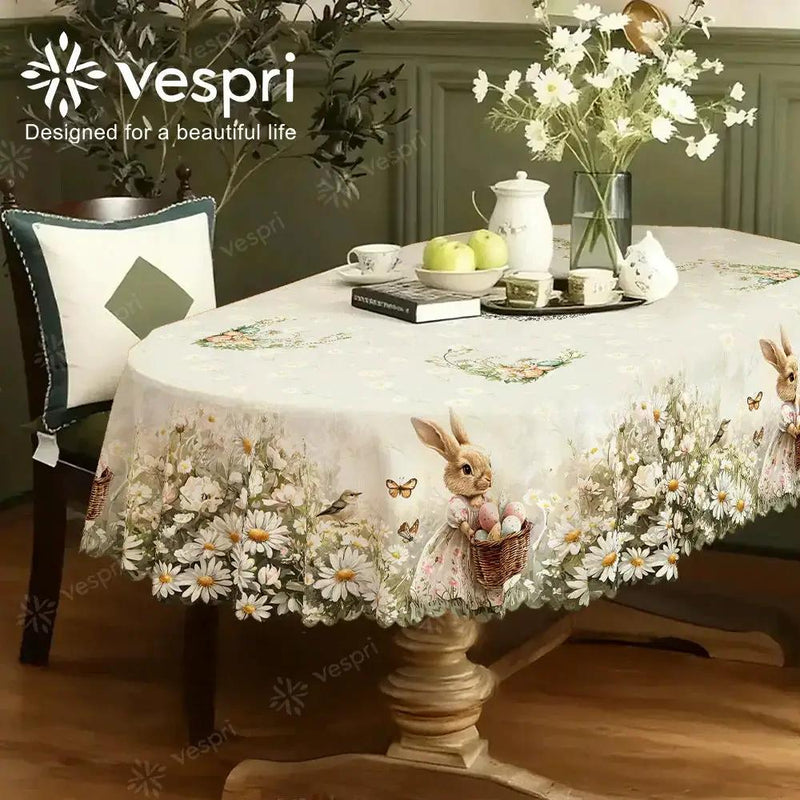 Tablecloth - Decorative White Round by House Of Avana