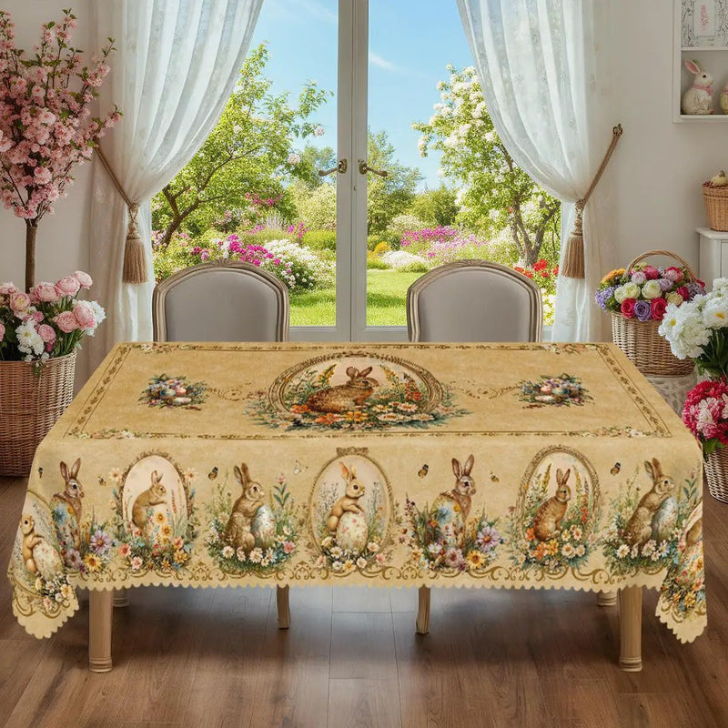 Tablecloth - Vintage Floral Polyester Round by House Of Avana
