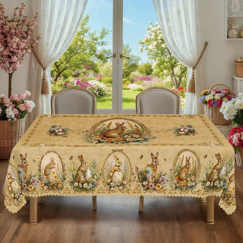 Tablecloth - Vintage Floral Polyester Round by House Of Avana