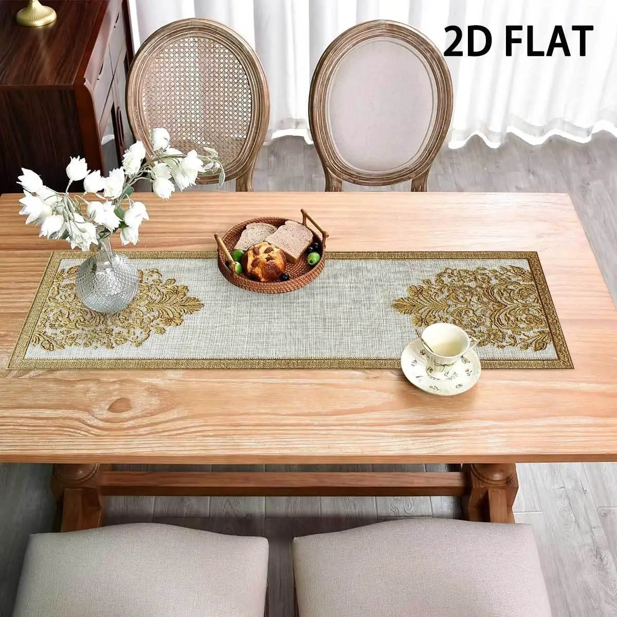 Tablecloth - Vintage Golden Floral by House Of Avana