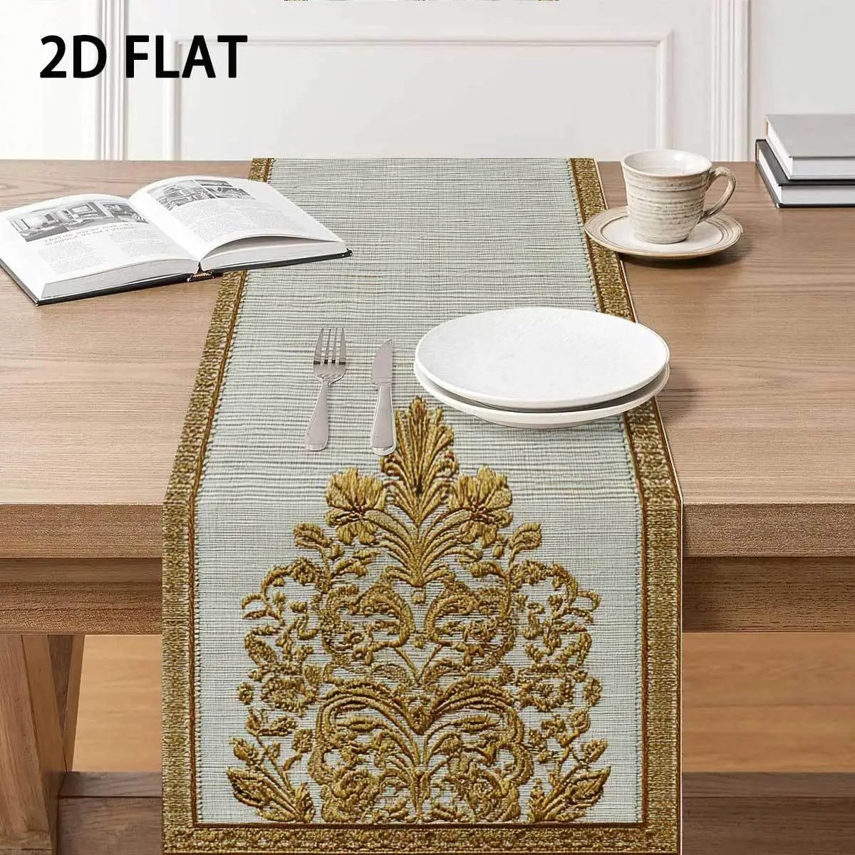 Tablecloth - Vintage Golden Floral by House Of Avana