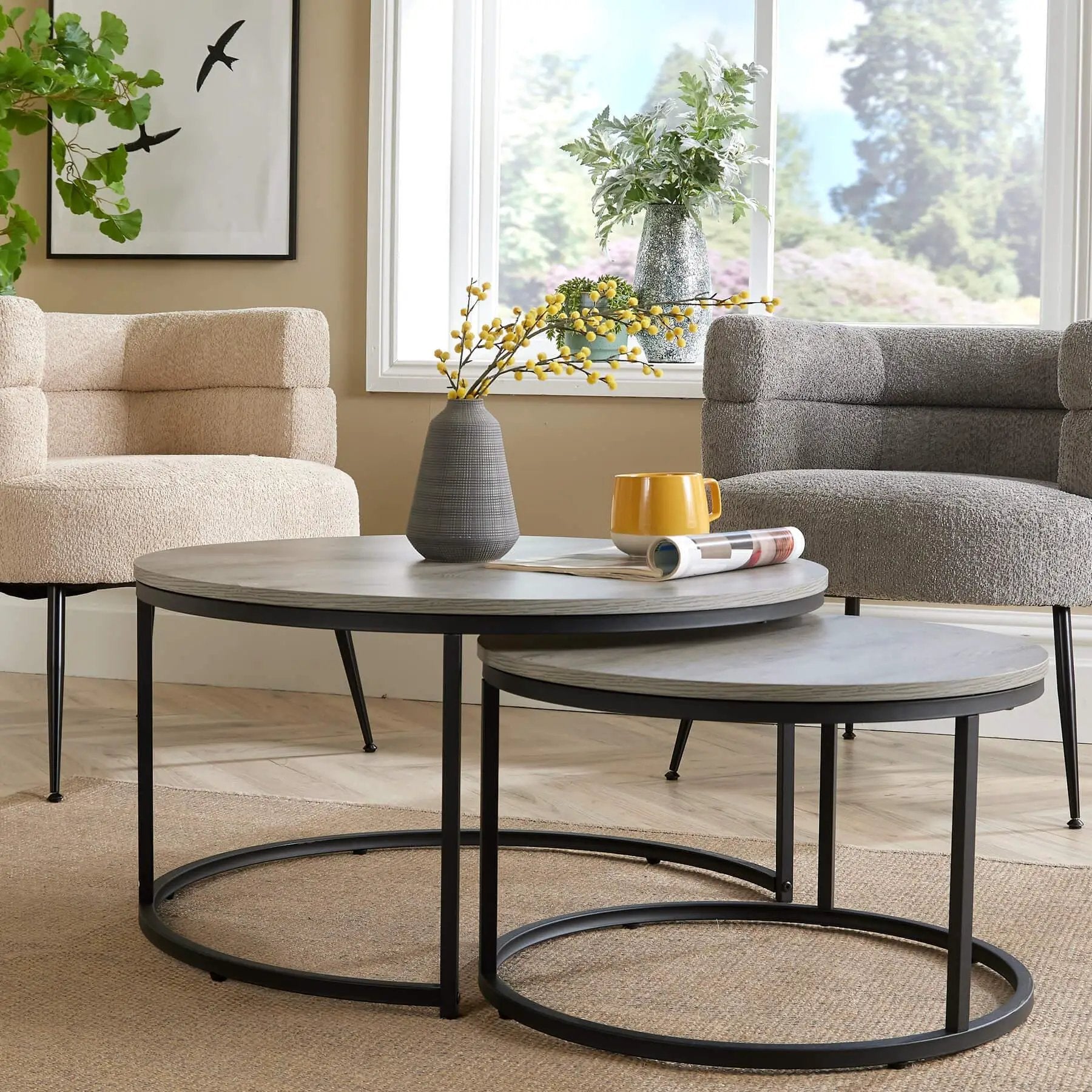 Tables - Stackable Grey Round by House Of Avana