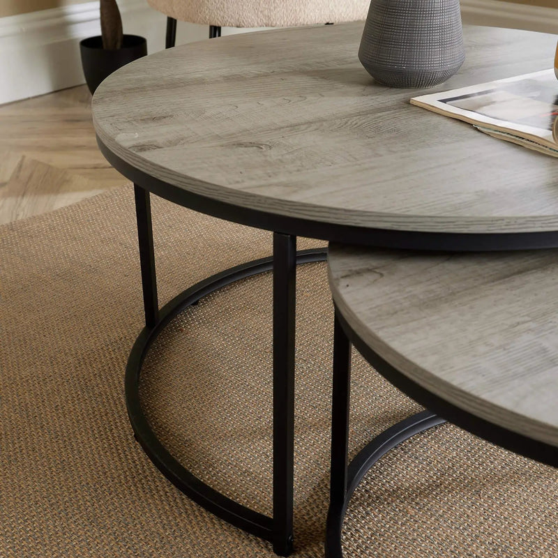 Tables - Stackable Grey Round by House Of Avana