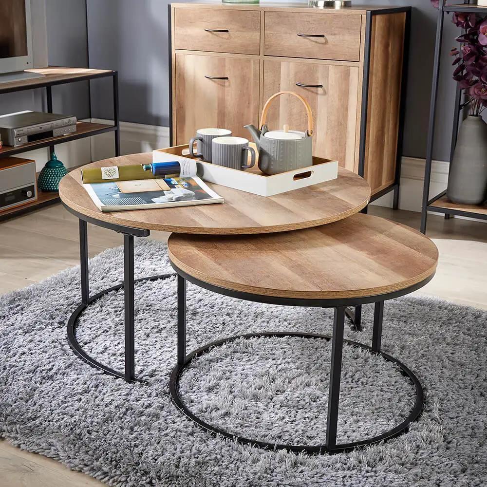 Tables - Stackable Grey Round by House Of Avana