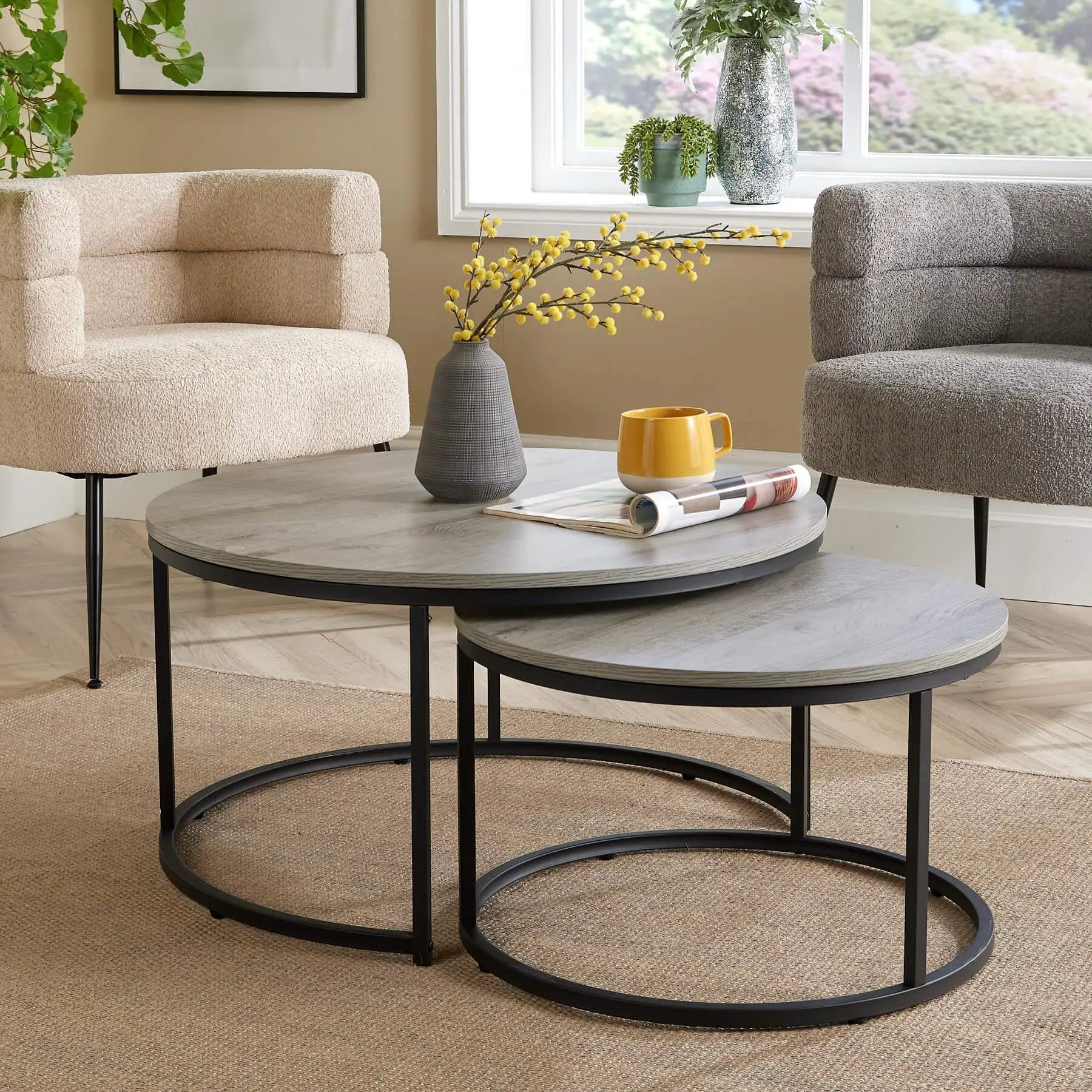 Tables - Stackable Grey Round by House Of Avana