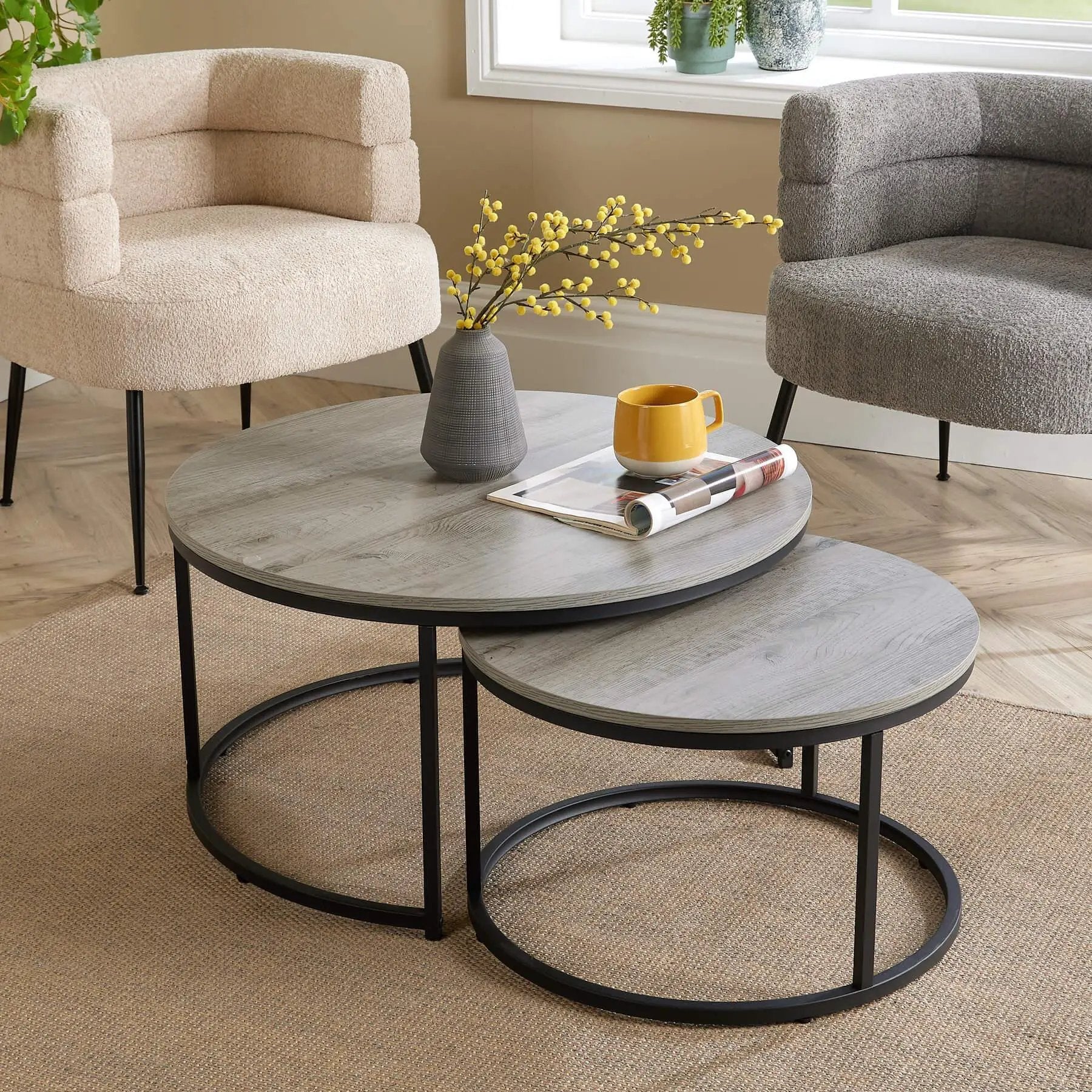 Tables - Stackable Grey Round by House Of Avana