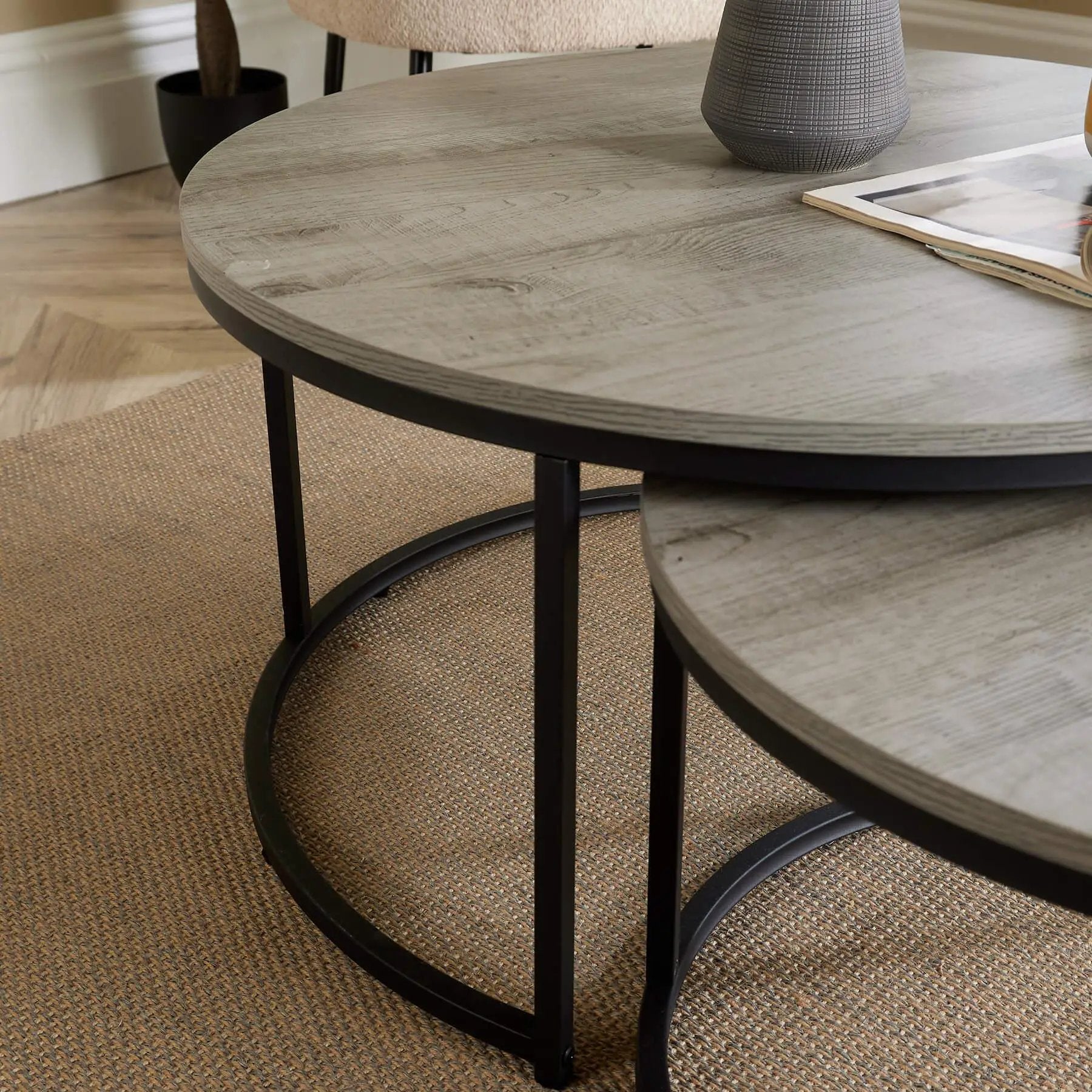 Tables - Stackable Grey Round by House Of Avana
