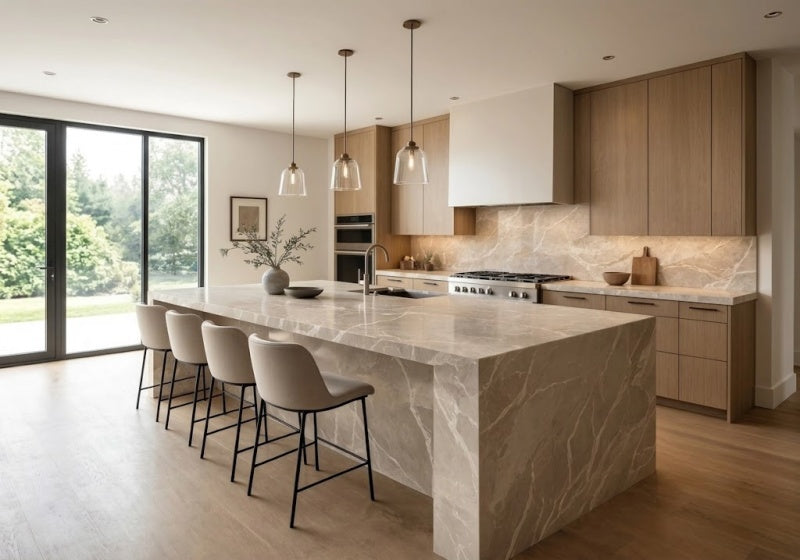 Taj Mahal Supreme Honed Quartzite Slab Random 1 1/4 room scene
