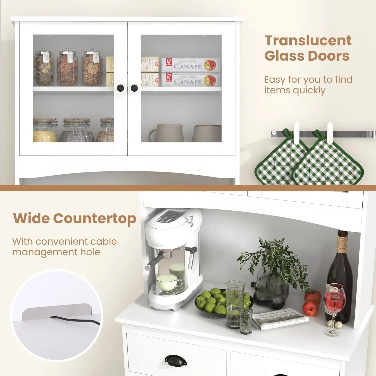 Tall Sideboard with 2 Drawers and Adjustable Shelves by DirectDeals